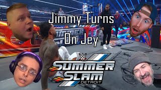 Streamers React to Jimmy Uso Betraying His Brother Jey - WWE SummerSlam 2023