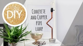 How to make a concrete and copper pipe lamp tutorial