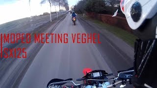 Moped meeting Veghel | Police & almost crash | SX125, WR125x, KDX200 | Gopro