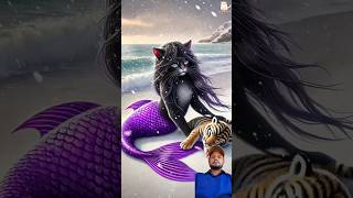 Mermaid cat and Tiger cub story #mermaid #cat #shorts #story