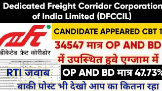 DFCCIL CBT-1  Attendance Executive & Jr Executive Post RTI का जवाब  47% से 67% #dfccil #railway