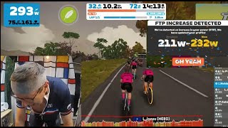 zRacing Stage 1 Race the Worlds - Rolling Highlands - Big FTP gain in comeback