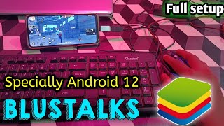 Full setup keyboard mouse in Mobile free fire| BlueStacks in Mobile full setup | Android 12 app