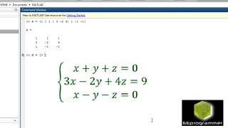 Matlab tutorial: Solving linear equations using symbolic toolbox and numbers