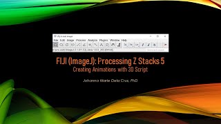 Processing z Stacks 5: Creating Animations with 3D Script (FIJI/ ImageJ)