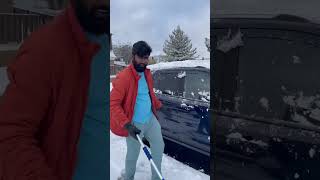 Car motham snow tho full cover ayindhi #snowfall #shortvideo #trending-shorts #internationalstudents