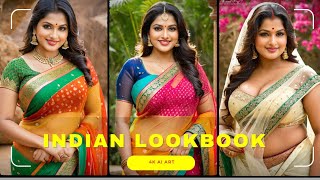 4k ai art indian look book | do you like my colorful traditional saree outfits