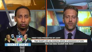 First Take reacts to Roger Goodell's wife making anonymous twitter account   First Take   ESPN