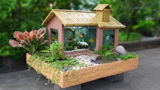 Very Nice! Aquarium, Garden, House, Bamboo ...all in one idea