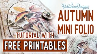 Autumn Mini Folio Tutorial + All the Printables for Free | Autumn Mushrooms