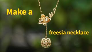 Make a freesia necklace #handmade #jewelry #jewelrymaking #popular #necklace #blingrunway