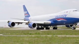 taxiing Boeing 748 ,Silk Way, in KBP