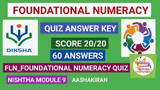 Foundational Numeracy Quiz Answer Key/Nishtha module 9 answer/#foundationalnumeracy #diksha #nishtha