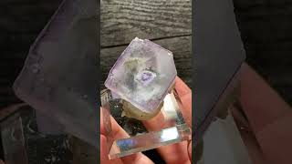 Beautiful Yao Gang Xian Purple Fluorite Crystal Mineral Specimen With Phantom and Zoning