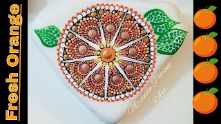 Orange Citrus Mandala ~ Painting by Miranda Pitrone w/Brushes  ~ Santorini from Capcouriers