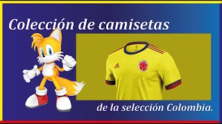 Colección de camisetas de la selección Colombia.