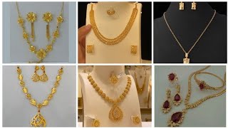 indian model gold jewellery design//gold jewellery ideas//gold necklace set design #trending #gold