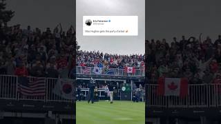 MAC HUGHES BEER CHUG ON THE FIRST TEE AT THE PRESIDENTS CUP (via epatgolf TW)