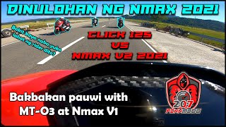 Nmax v2 2021 vs Honda Click 125 | Chill rides with MT-03 and Nmax v1