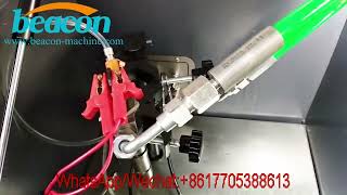 Beacon common rail diesel fuel injector test bench EPS205 tightening the oil pipe joint video