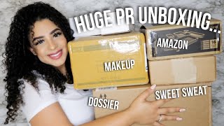 HUGE PR UNBOXING HAUL (Dossier, Makeup, Skincare, Amazon)