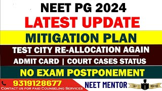 NEET PG 2024 ll Test City Re-Allocation ll Exam Postponement updates ll Court cases ll Admit card