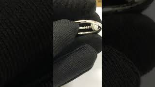 Cartier Small Model Nail Ring Diamonds 18K White Gold B4231600 #cartierringgold #cartierring#18kring