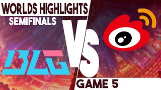 WBG vs BLG Game 5 Highlights | Semifinals | Worlds 2023 | Weibo Gaming vs Bilibili Gaming