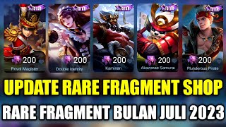 BOCORAN UPDATE RARE SKIN FRAGMENT SHOP BULAN JULI 2023 - MOBILE LEGENDS