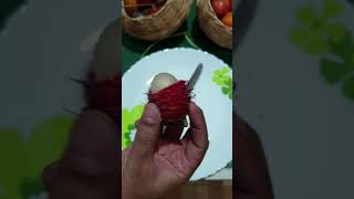 How to cut open Fresh Juicy 😋 Rambutan Fruit | Fresh Fruit Cutting ⚔ | Burliyar #shorts #mrnnm #asmr