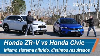 ¿Cuánto más consume un SUV que una berlina? - Prueba con el Honda ZR-V y Honda Civic | km77.com