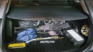 How to Remove Install the Cargo Cover in Trunk on a 2019 Toyota RAV4