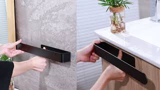 Hand Towel Holder Installation｜With YIGII 37cm No Drill Towel Bar Black KS010H