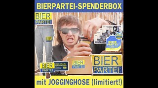 Bierpartei-Spenderbox - mit Jogginghose!