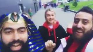 شباب مصريين يغنوا لألأ 💃💃  مع بنات #روسيا