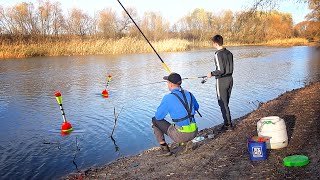 Рыбалка во время войны... Ловля КАРАСЯ на ПОПЛАВОК ОСЕНЬЮ в холодной воде