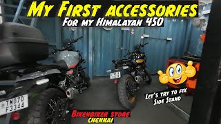 My First Accessories for Himalayan 450👍 Biken Biker✌️ Trying to reduce the Side stand😠😤 lean angle