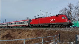 Grenzverkehr (628, 4024, 1116) in Freilassing am 21.01.2024/Trains in Freilassing - Smartphonevideo