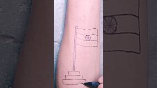 Indian flag temporary tattoo with pen