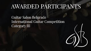 Guitar Salon Belgrade International Guitar Competition 2020 Category III Awarded participants