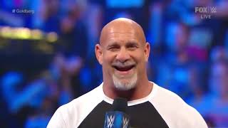 Goldberg stops the Fiend Bray Wyatt from jumping him WWE SmackDown Live Feb 21st 2020