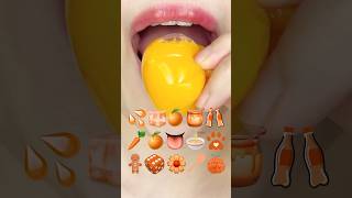 ASMR ORANGE EMOJI FOOD 주황색 이모지 먹방 (sped up)