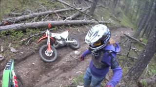 KTM XC Kawasaki KX  Out for a ride Prt 1 Broken Shifter