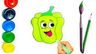 How to draw a Bell Pepper easydrawing| Как нарисовать Сладкий Перец | Cara menggambar paprika