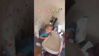 My Baby Logan Said HI! Wait For The End 🤣😂👋 #baby #funny #milestone