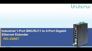 IVC-234GT Industrial 1-Port BNC/RJ11 to 4-Port Gigabit Ethernet Extender