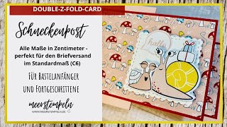 ⚓️ Double Z Fold Card in cm - eine besondere Kartenform mit der Schneckenpost von Stampin'Up!