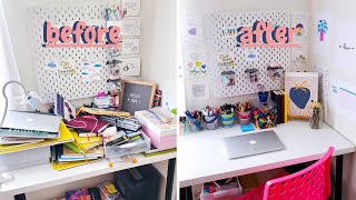 👩🏻‍💻Desk + Stationery Organization & Makeover (small space)