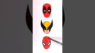 Deadpool & Wolverine Face Pieces Papar Crafts ⚡ Bye Bye Deadpool #shorts #art #deadpool #wolverine