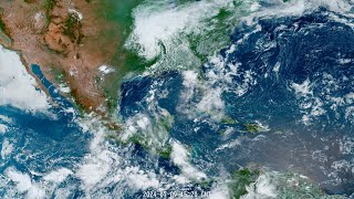 Hurricane Beryl 8K Satellite Animation - July 2 to July 9, 2024 - 30fps